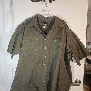 Cabela's Olive Green Short Sleeve Shirt
